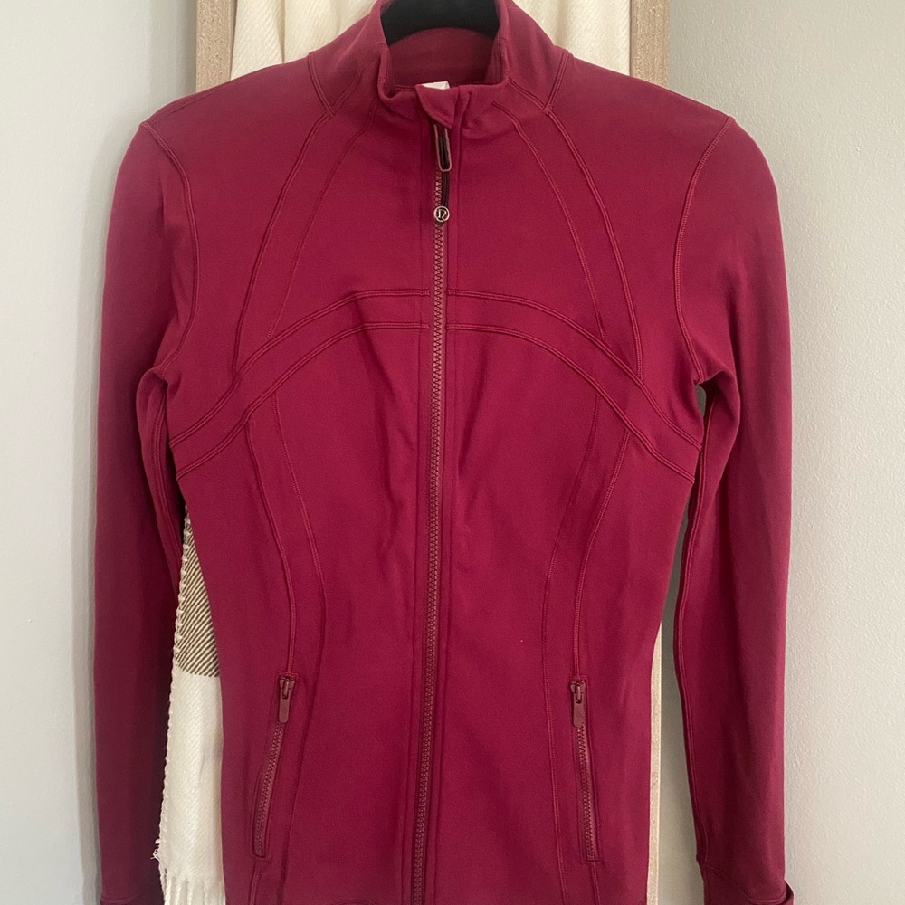 Lululemon Athletica Red Utility Jacket with Stand-Up Collar